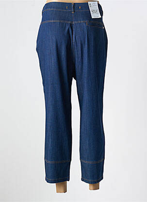 Pantalon droit fermeture zippée sous rabat boutonné bleu EAST DRIVE femme