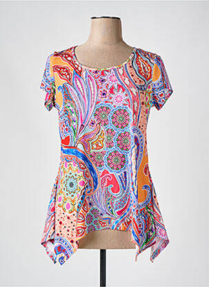 Tunique manches courtes tissage jersey orange TELMAIL femme