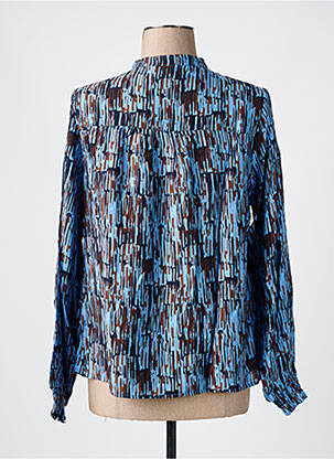 Chemisier col mao manches longues bleu BRANDTEX femme