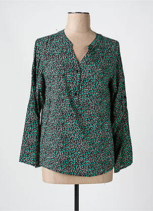Blouse tissage popeline manches longues noir Z-ONE femme