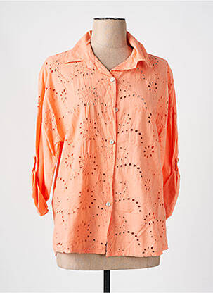 Chemisier coupe droite manches 3/4 orange NEW COLLECTION femme