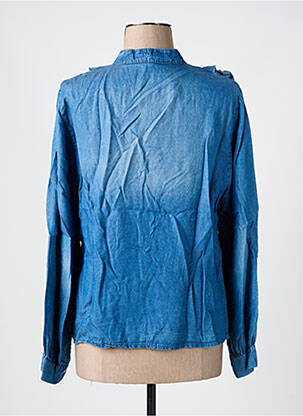 Blouse poignets boutonnés avec fente manches longues bleu LACOMY femme