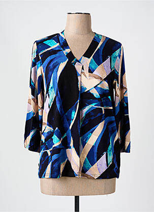 T-shirt imprimé fantaisie manches 3/4 bleu SIGNATURE femme