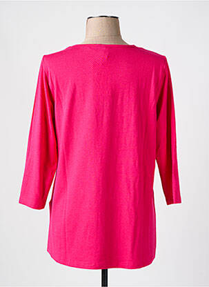 Top tissage jersey manches 3/4 rose CISO femme