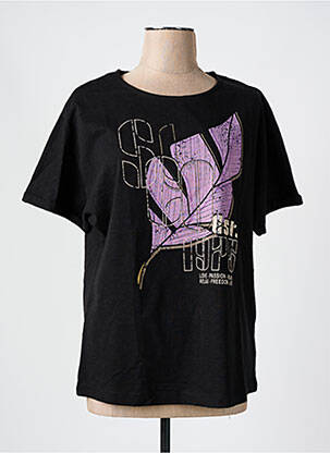 T-shirt coupe droite manches courtes noir CISO femme