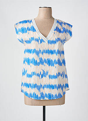 Blouse légère et transparente manches courtes bleu IT HIPPIE femme