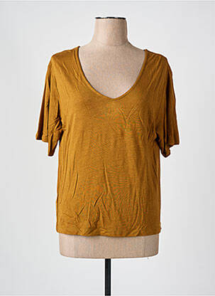T-shirt coupe droite manches courtes marron SURKANA femme