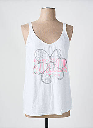 Top tissage jersey fines bretelles blanc MADE IN ITALY femme