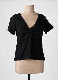 T-shirt col v manches courtes noir JUBYLEE femme