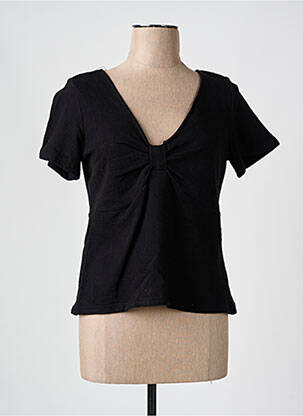 T-shirt col v manches courtes noir JUBYLEE femme