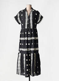 Robe longue manches courtes manches courtes noir JUBYLEE femme
