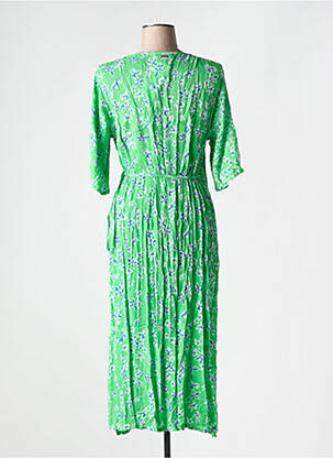 Robe mi-longue manches 3/4 manches 3/4 vert AGATHE & LOUISE femme