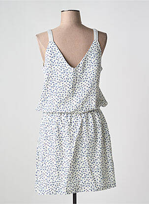 Robe mi-longue imprimé fleurs sans manche blanc IT HIPPIE femme