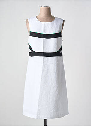 Robe mi-longue coupe évasée sans manche blanc JULIE GUERLANDE femme