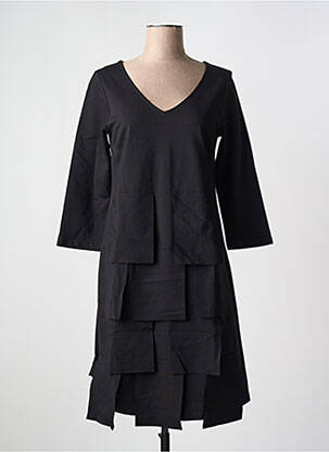 Robe mi-longue manches 3/4 manches 3/4 noir ORTO BOTANICO femme