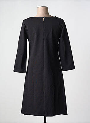 Robe mi-longue manches 3/4 manches 3/4 noir ORTO BOTANICO femme