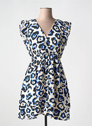 Robe courte manches courtes manches courtes bleu MAELLE femme