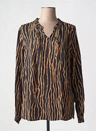 Blouse imprimé fantaisie manches longues marron CISO femme