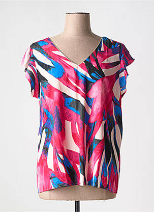 Blouse imprimé fantaisie manches courtes rose MAELLE femme