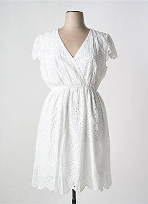 Robe mi-longue manches courtes manches courtes blanc MAELLE femme