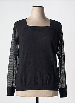 Pull coupe cintrée manches longues noir MCM femme