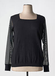 Pull coupe cintrée manches longues noir MCM femme