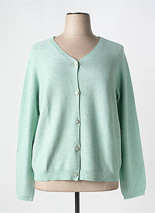 Gilet manches longues fermeture boutonnée sur le devant vert JULIE GUERLANDE femme