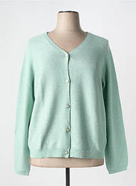 Gilet manches longues fermeture boutonnée sur le devant vert JULIE GUERLANDE femme
