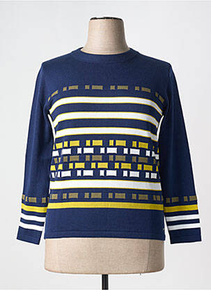 Pull coupe cintrée manches longues bleu MCM femme