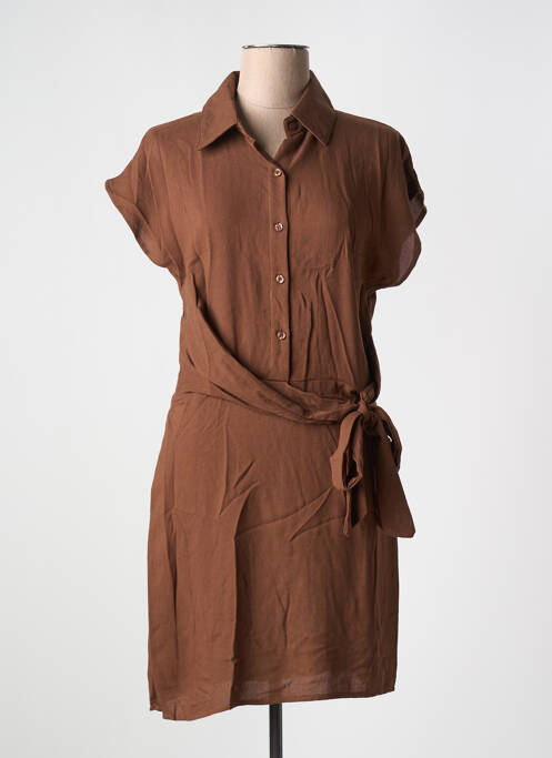 Robe mi-longue marron JUBYLEE pour femme