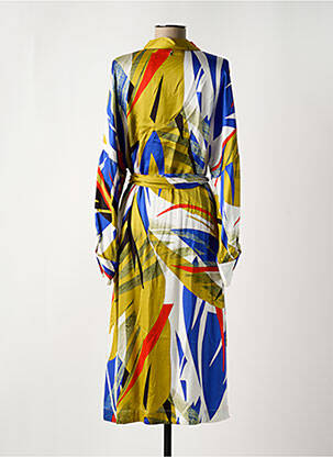 Robe mi-longue coupe fluide manches longues bleu LOLA CASADEMUNT femme