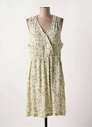 Robe mi-longue coupe fluide sans manche vert ICHI femme