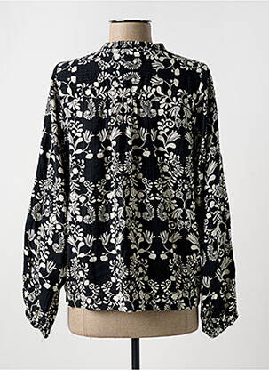 Chemisier imprimé fleurs manches longues noir ICHI femme