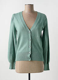 Gilet manches longues stretch vert ICHI femme