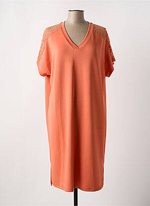 Robe mi-longue manches courtes manches courtes orange SOYACONCEPT femme