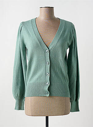 Gilet manches longues vert ICHI pour femme