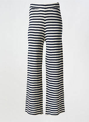 Pantalon flare stretch taille haute bleu ICHI femme