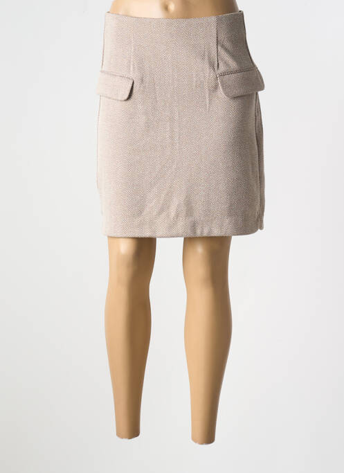 Jupe courte marron ICHI pour femme