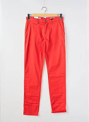 Pantalon chino tissage popeline taille basse rouge HERO SEVEN homme