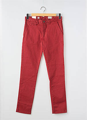 Pantalon chino tissage popeline taille normale rouge HERO SEVEN homme