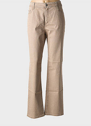 Jeans coupe droite stretch taille normale beige ANNA MONTANA femme