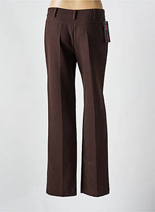 Pantalon droit tissage popeline taille normale marron ANDAMIO femme
