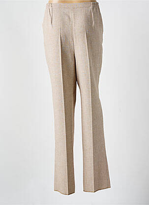 Pantalon droit stretch taille normale beige GEVANA femme