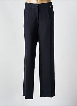 Pantalon droit tissage popeline taille normale noir ANDAMIO femme