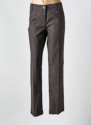 Pantalon droit stretch taille normale marron ANDAMIO femme