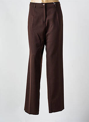 Pantalon droit stretch taille normale marron CAROLINE ROHMER femme