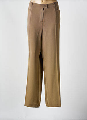 Pantalon droit tissage crêpe taille normale marron BASLER femme