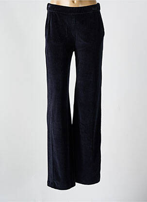 Pantalon droit taille élastique taille normale bleu MAJESTIC FILATURES femme