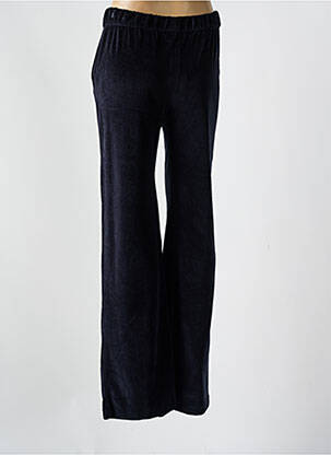 Pantalon droit taille élastique taille normale bleu MAJESTIC FILATURES femme