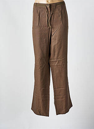Pantalon droit taille élastique taille normale marron FRANK WALDER femme